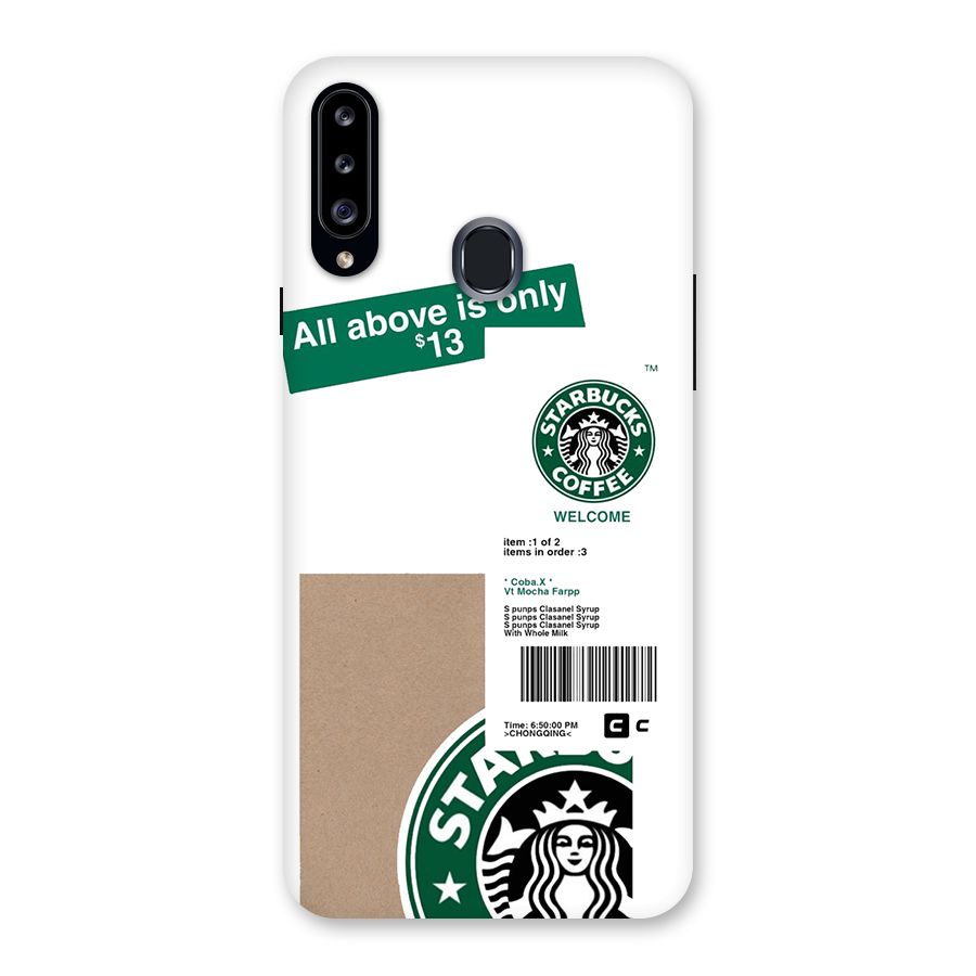 Starbucks Coffee Mocha Back Case for Galaxy A20s