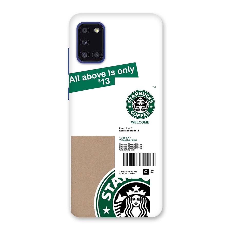Starbucks Coffee Mocha Back Case for Galaxy A31