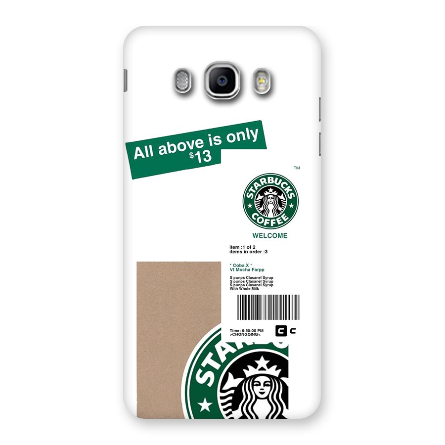 Starbucks Coffee Mocha Back Case for Galaxy J5 2016