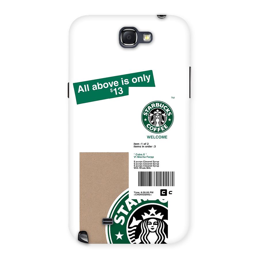 Starbucks Coffee Mocha Back Case for Galaxy Note 2