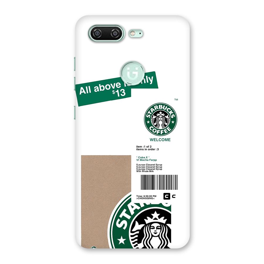Starbucks Coffee Mocha Back Case for Gionee S10