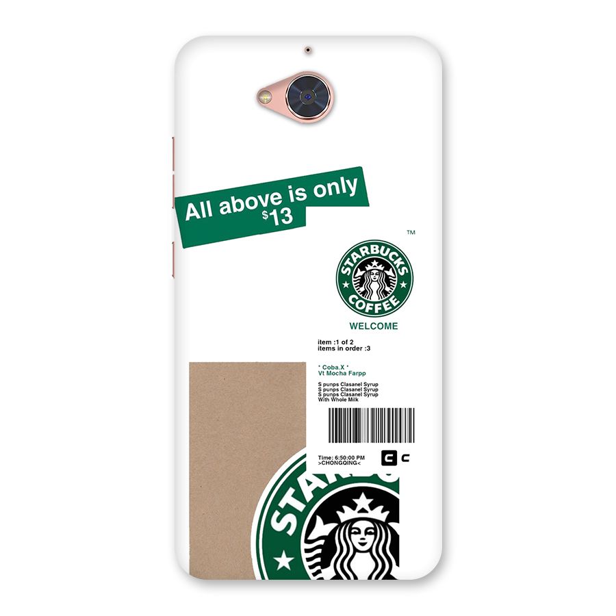 Starbucks Coffee Mocha Back Case for Gionee S6 Pro