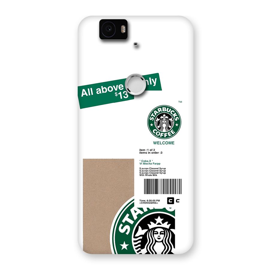 Starbucks Coffee Mocha Back Case for Google Nexus 6P