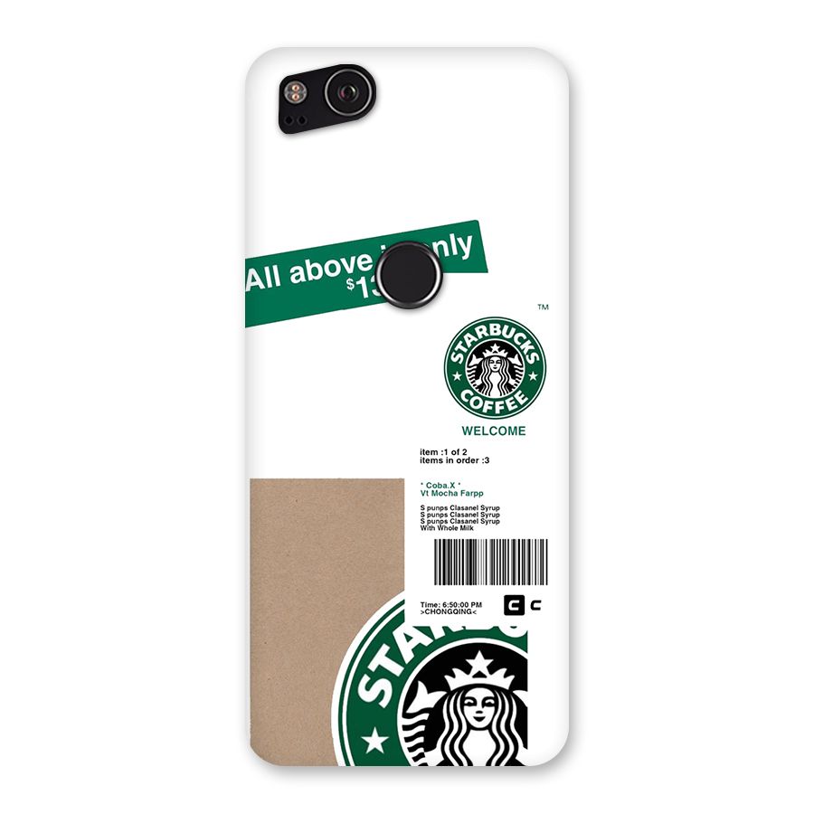 Starbucks Coffee Mocha Back Case for Google Pixel 2