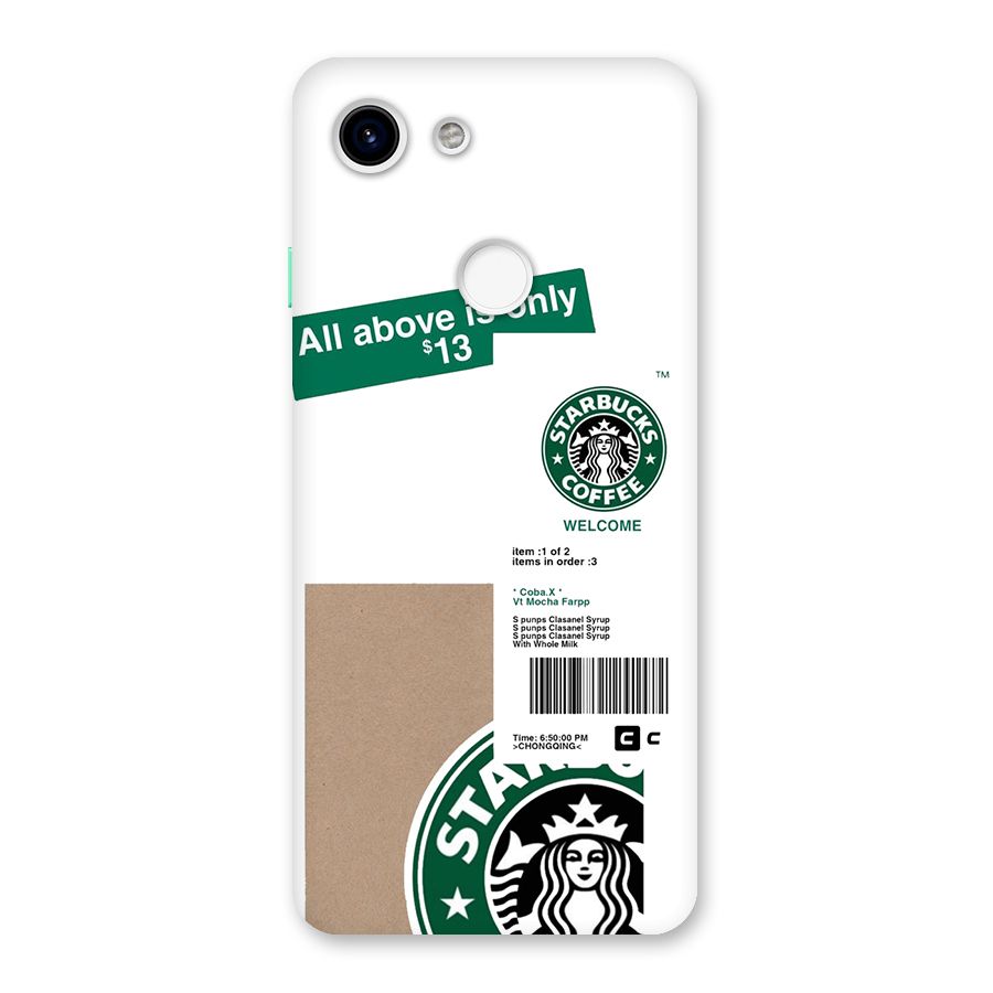 Starbucks Coffee Mocha Back Case for Google Pixel 3