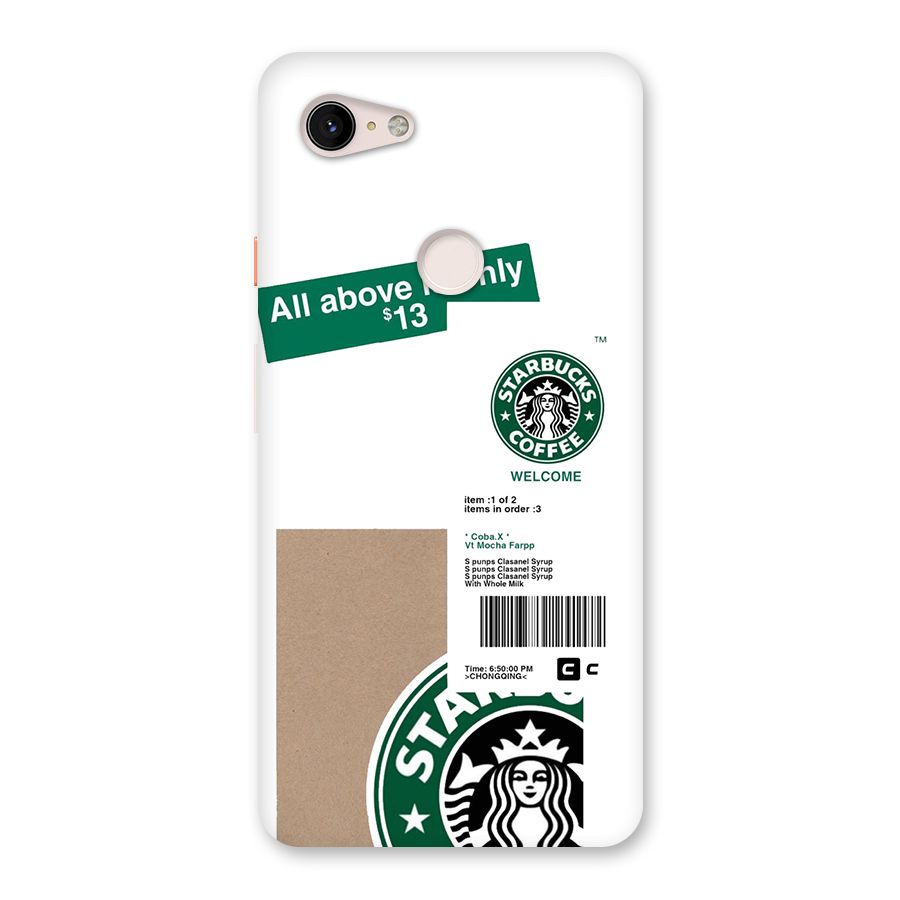 Starbucks Coffee Mocha Back Case for Google Pixel 3 XL