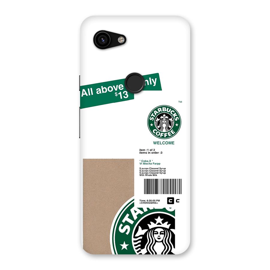 Starbucks Coffee Mocha Back Case for Google Pixel 3a
