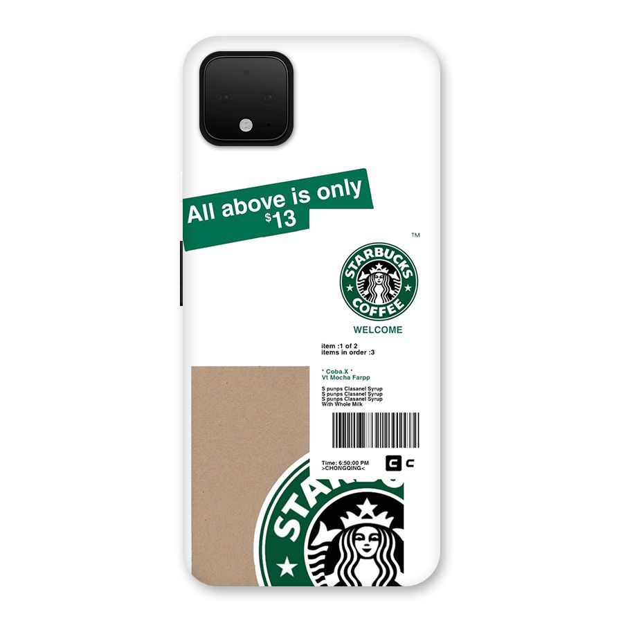 Starbucks Coffee Mocha Back Case for Google Pixel 4 XL