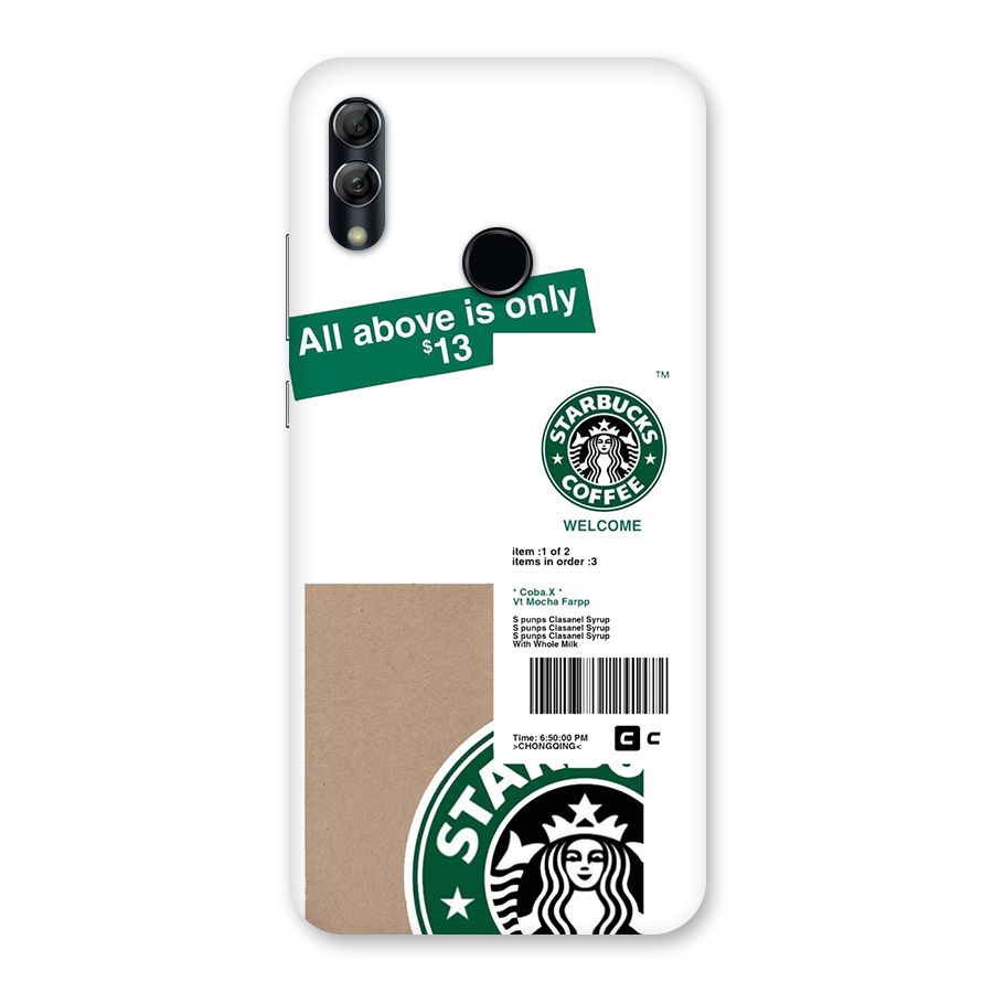 Starbucks Coffee Mocha Back Case for Honor 10 Lite