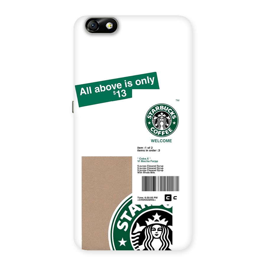 Starbucks Coffee Mocha Back Case for Honor 4X