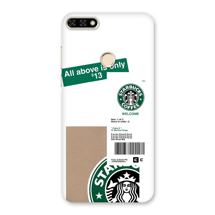 Starbucks Coffee Mocha Back Case for Honor 7A