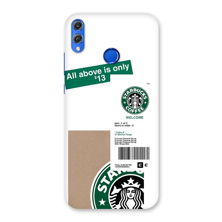 Starbucks Coffee Mocha Back Case for Honor 8X