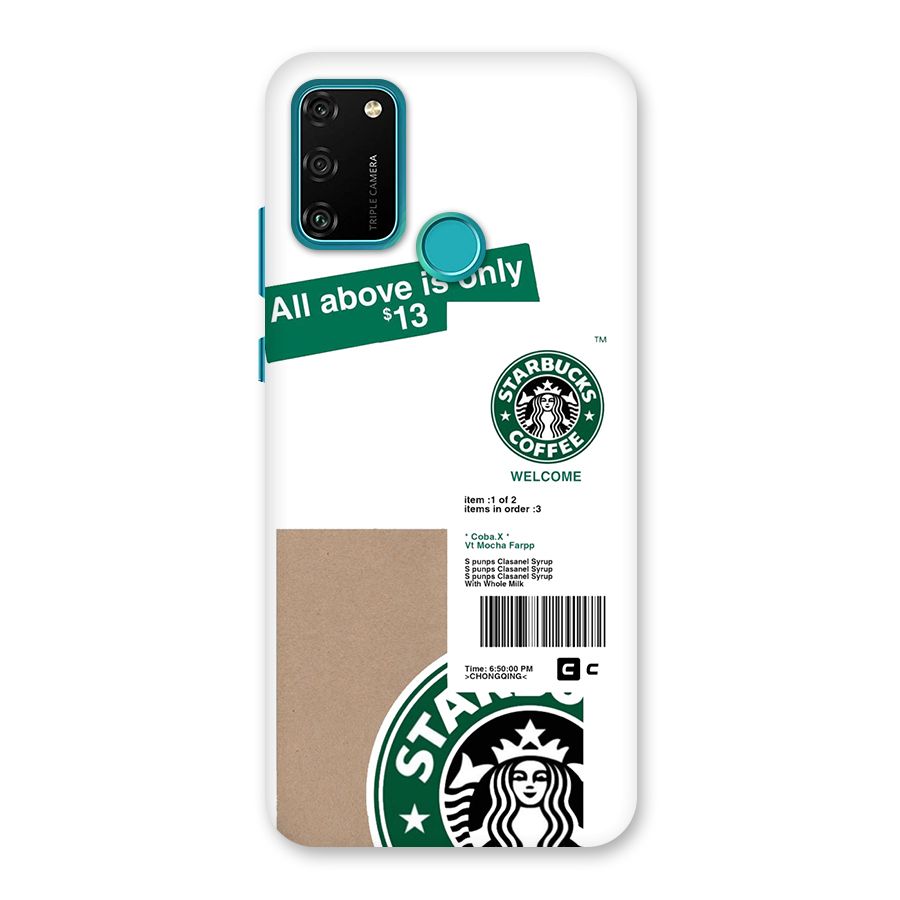 Starbucks Coffee Mocha Back Case for Honor 9A
