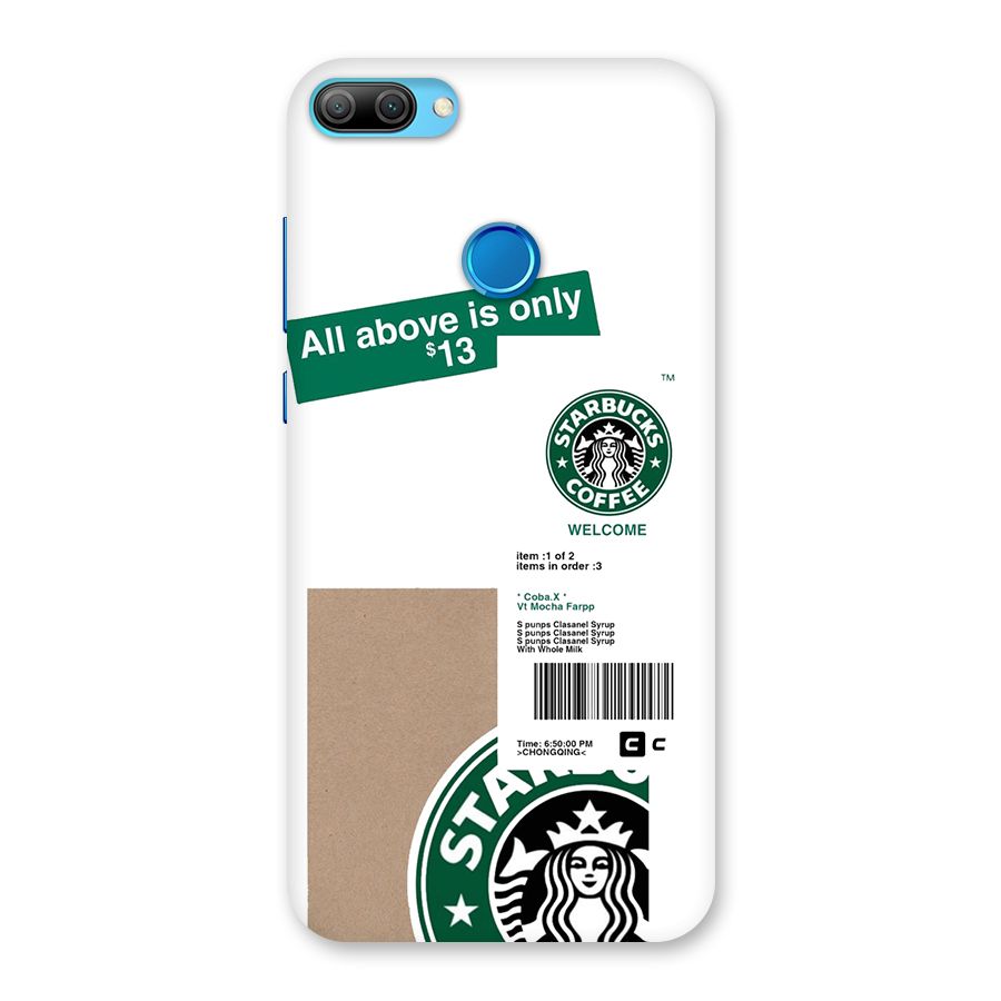 Starbucks Coffee Mocha Back Case for Honor 9N