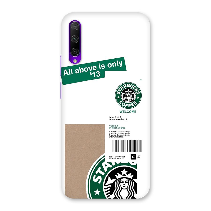 Starbucks Coffee Mocha Back Case for Honor 9X Pro