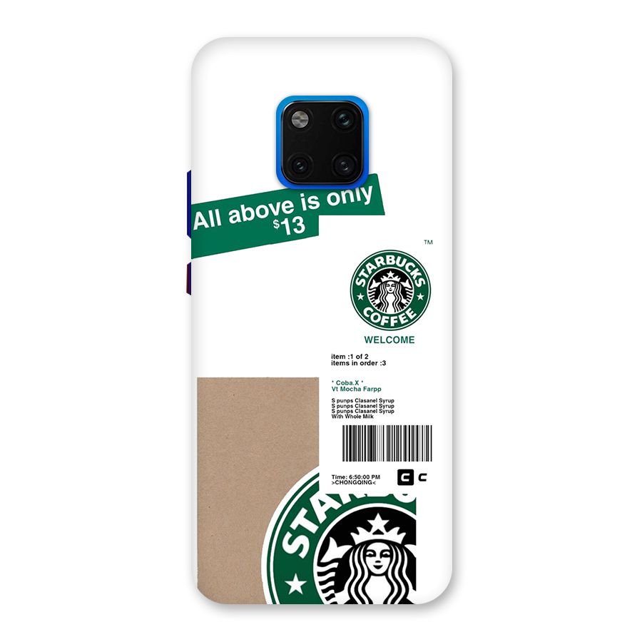 Starbucks Coffee Mocha Back Case for Huawei Mate 20 Pro