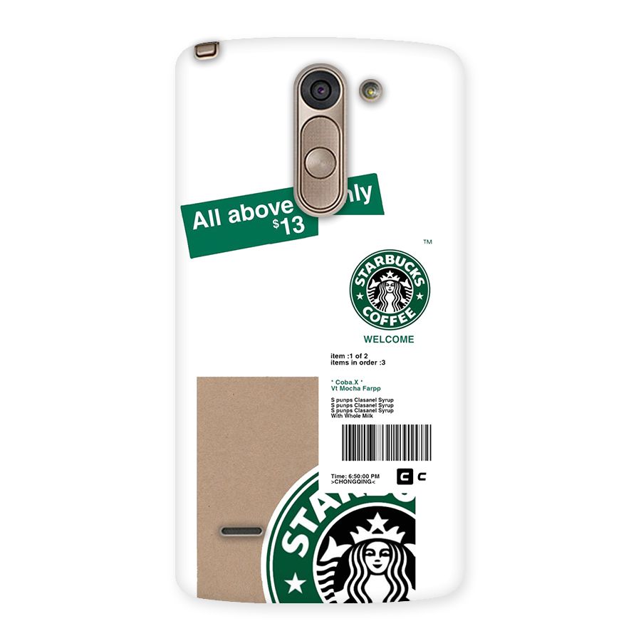 Starbucks Coffee Mocha Back Case for LG G3 Stylus