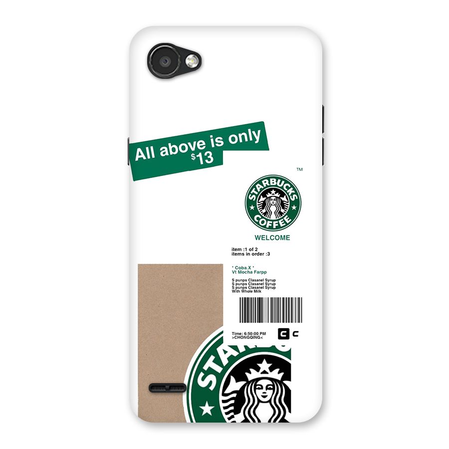 Starbucks Coffee Mocha Back Case for LG Q6