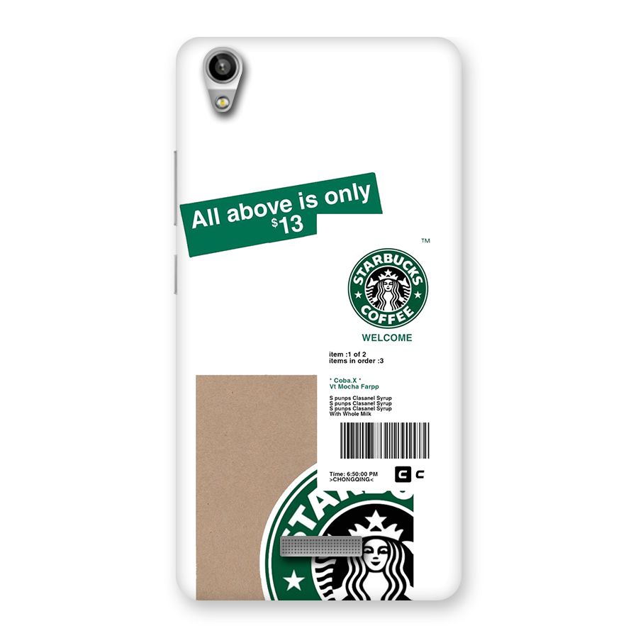 Starbucks Coffee Mocha Back Case for Lava Pixel V1