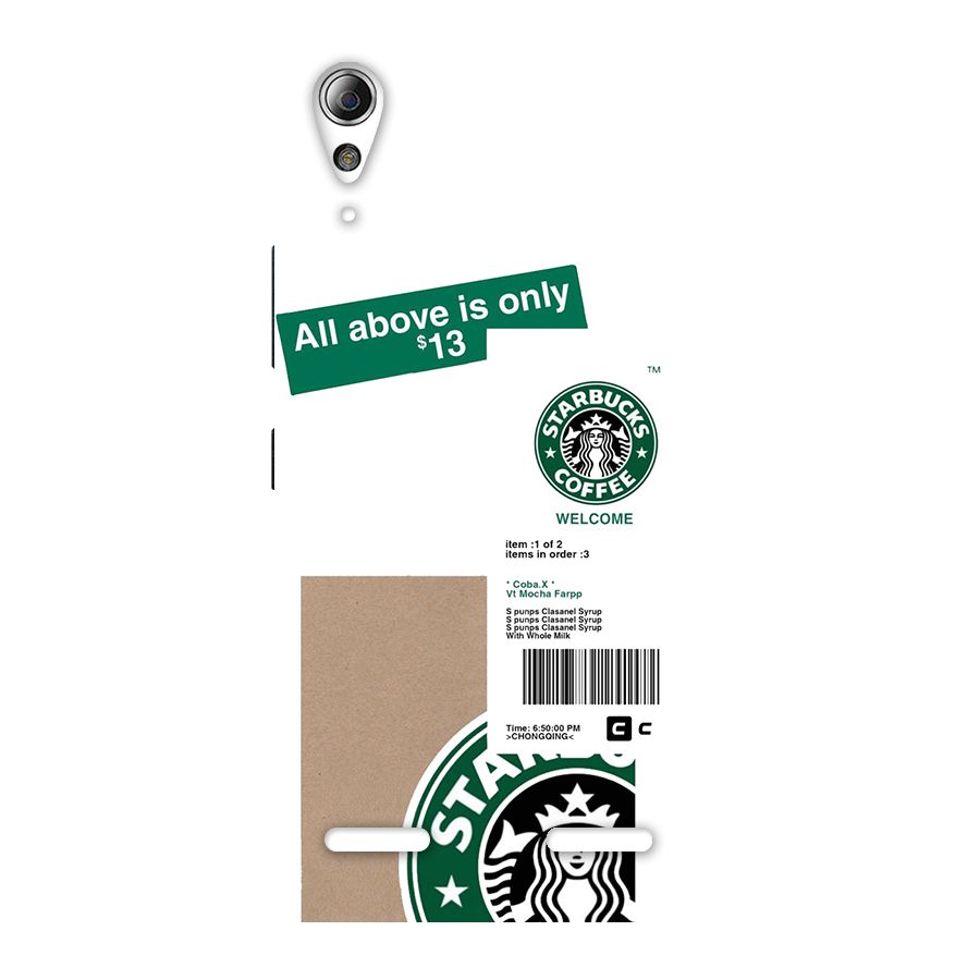 Starbucks Coffee Mocha Back Case for Lenovo A6000 Plus