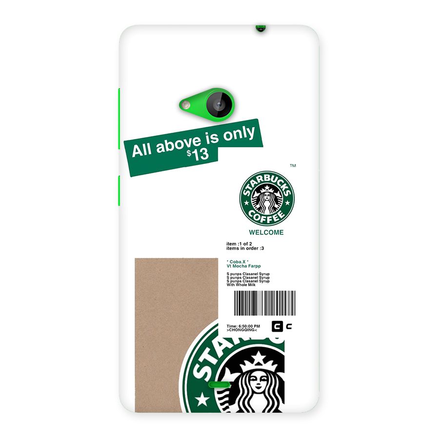 Starbucks Coffee Mocha Back Case for Lumia 535