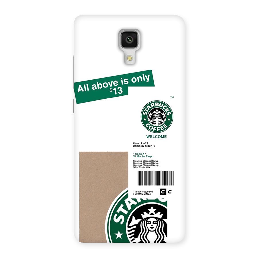 Starbucks Coffee Mocha Back Case for Mi4