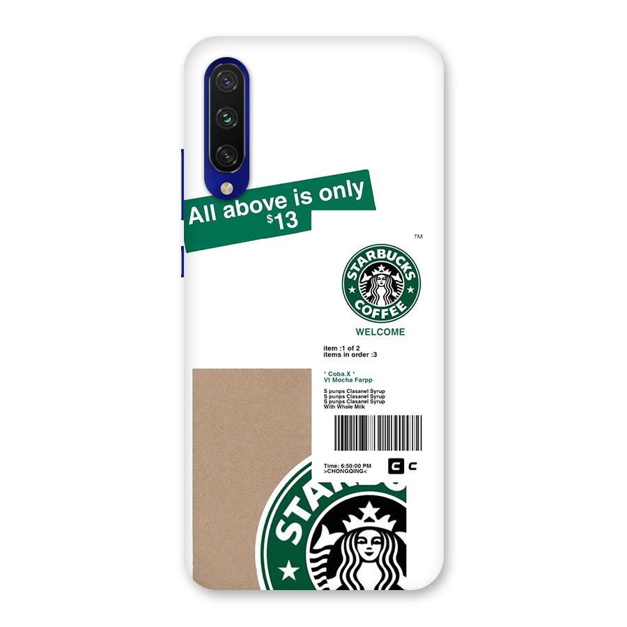 Starbucks Coffee Mocha Back Case for Mi A3
