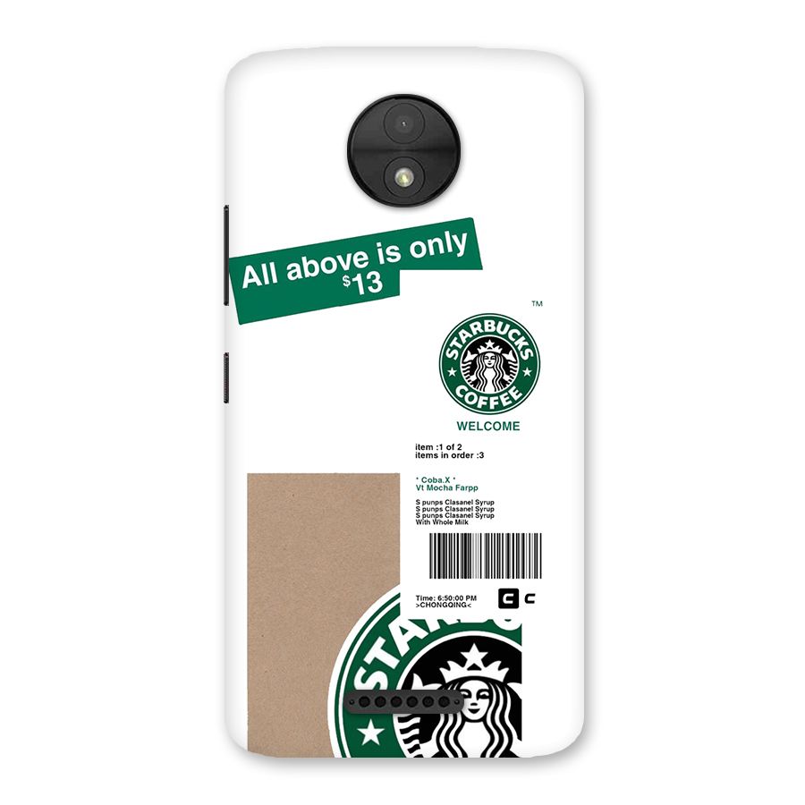Starbucks Coffee Mocha Back Case for Moto C