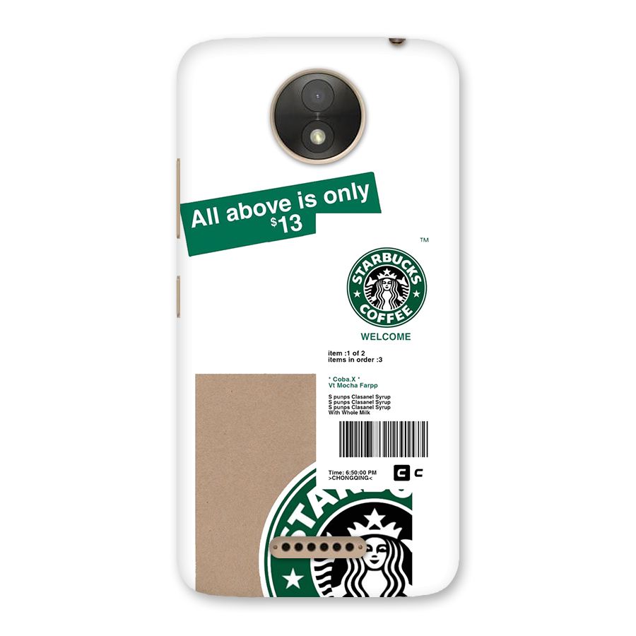 Starbucks Coffee Mocha Back Case for Moto C Plus