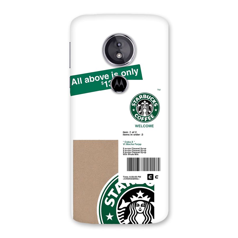 Starbucks Coffee Mocha Back Case for Moto E5