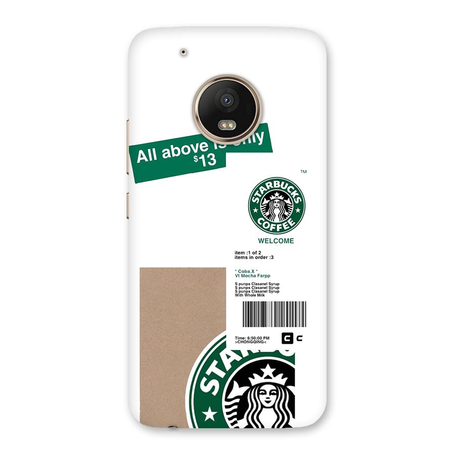 Starbucks Coffee Mocha Back Case for Moto G5 Plus