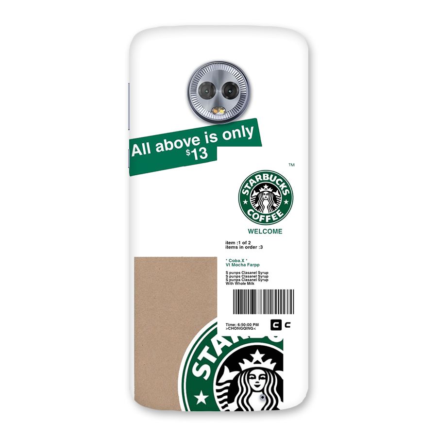 Starbucks Coffee Mocha Back Case for Moto G6 Plus