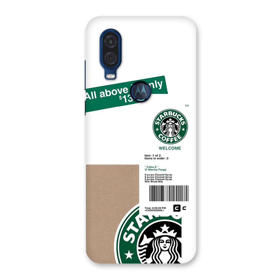 Starbucks Coffee Mocha Back Case for Motorola One Vision