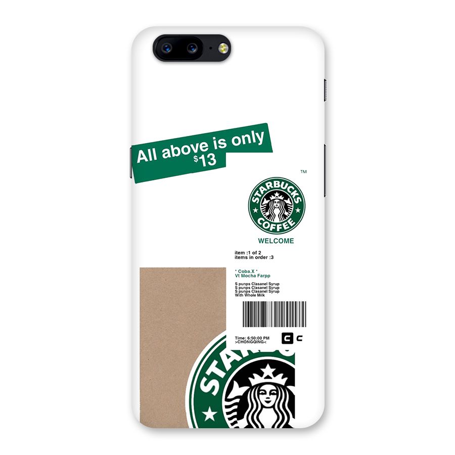 Starbucks Coffee Mocha Back Case for OnePlus 5