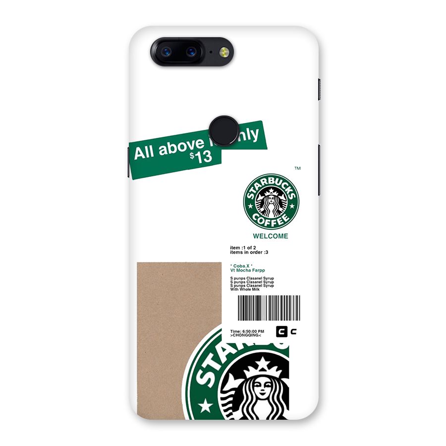 Starbucks Coffee Mocha Back Case for OnePlus 5T
