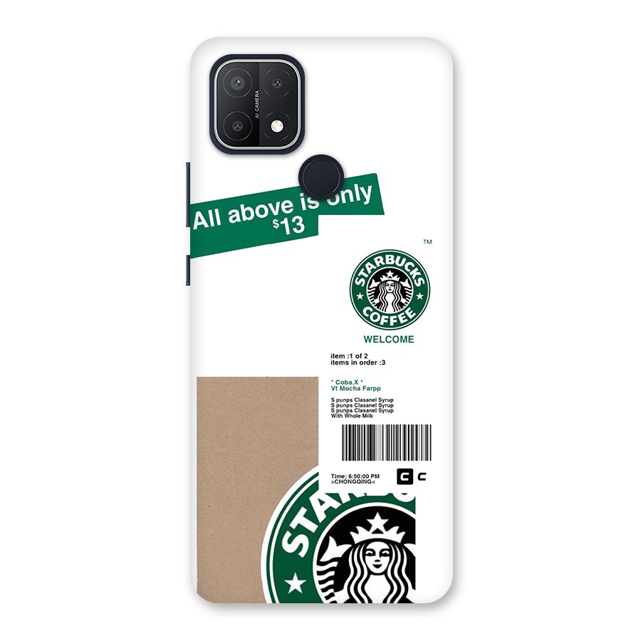 Starbucks Coffee Mocha Back Case for Oppo A15s