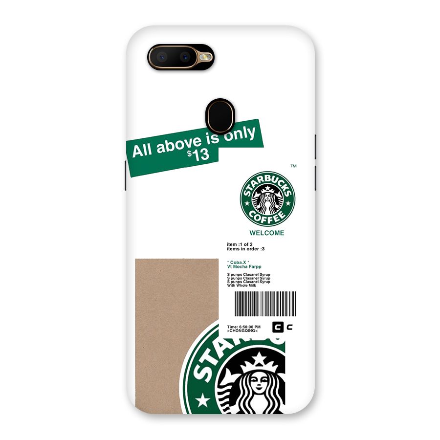 Starbucks Coffee Mocha Back Case for Oppo A5s