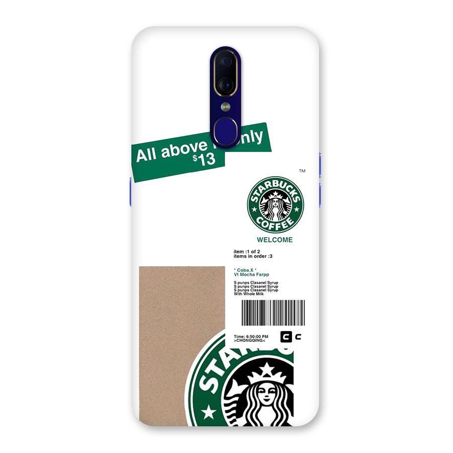 Starbucks Coffee Mocha Back Case for Oppo F11