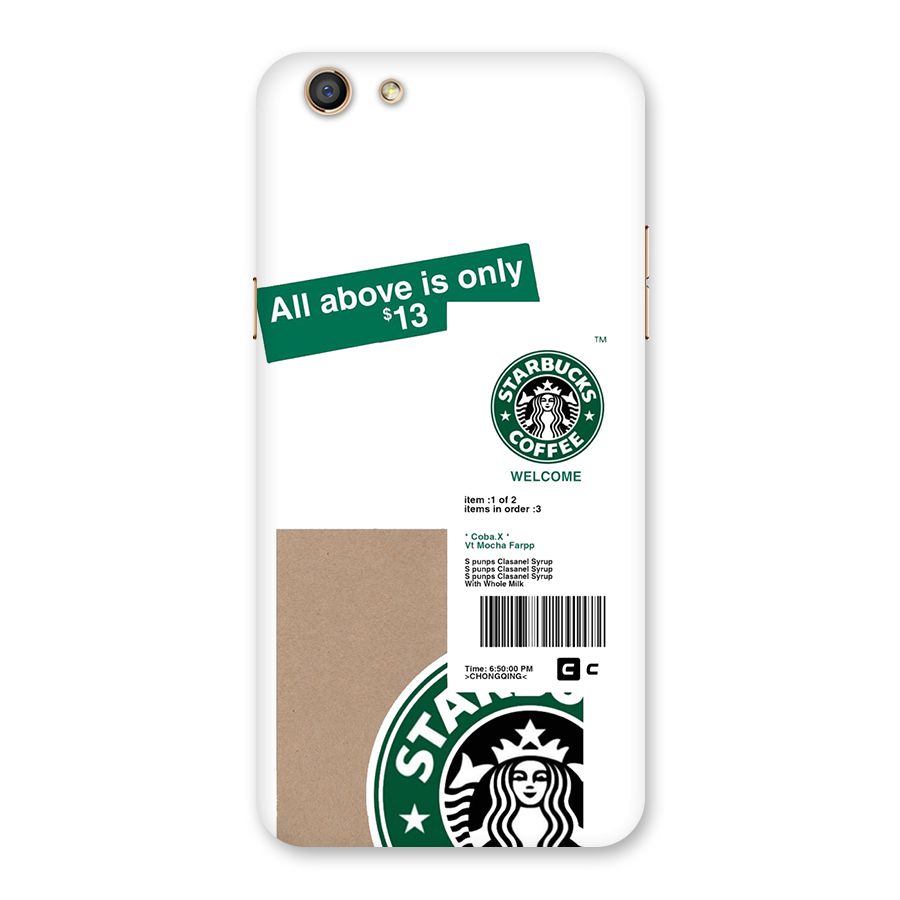 Starbucks Coffee Mocha Back Case for Oppo F3