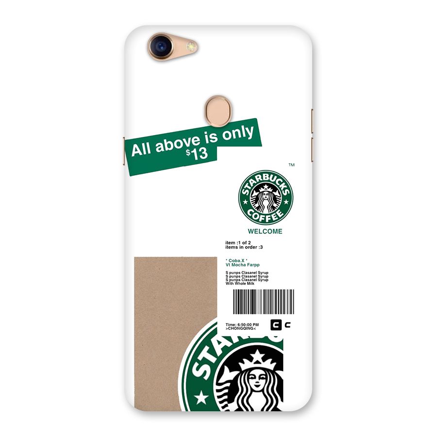 Starbucks Coffee Mocha Back Case for Oppo F5 Youth