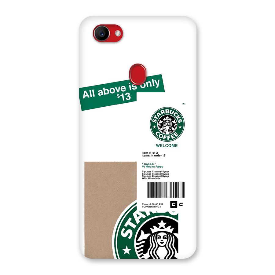 Starbucks Coffee Mocha Back Case for Oppo F7