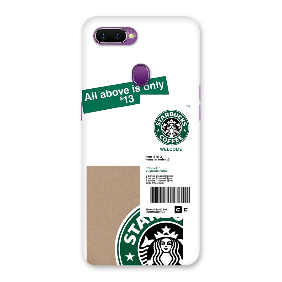 Starbucks Coffee Mocha Back Case for Oppo F9