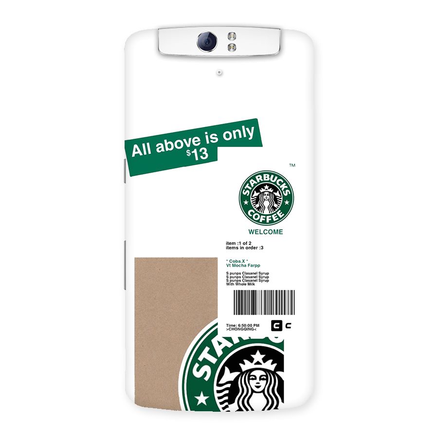 Starbucks Coffee Mocha Back Case for Oppo N1