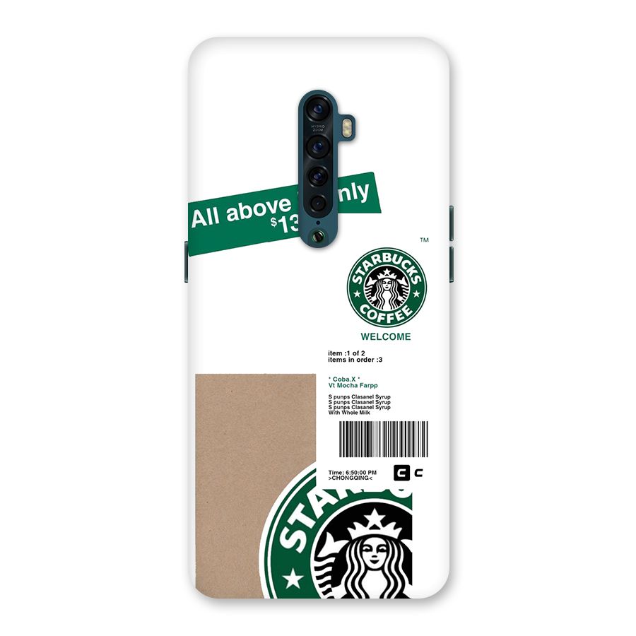 Starbucks Coffee Mocha Back Case for Oppo Reno2