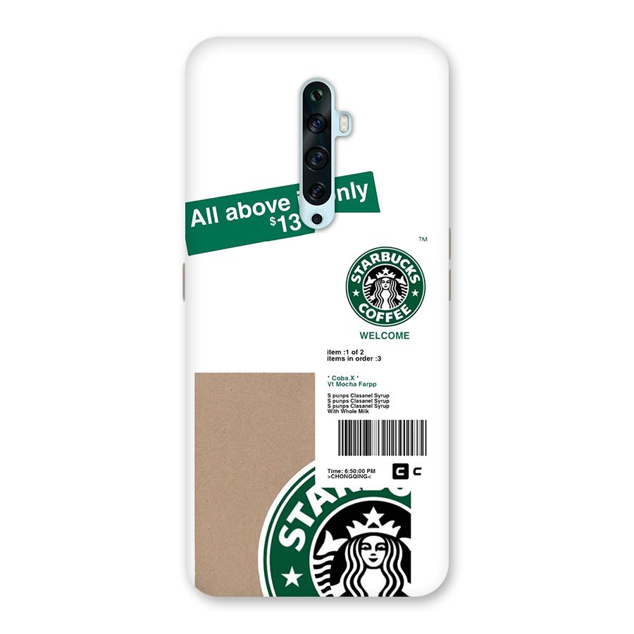 Starbucks Coffee Mocha Back Case for Oppo Reno2 F