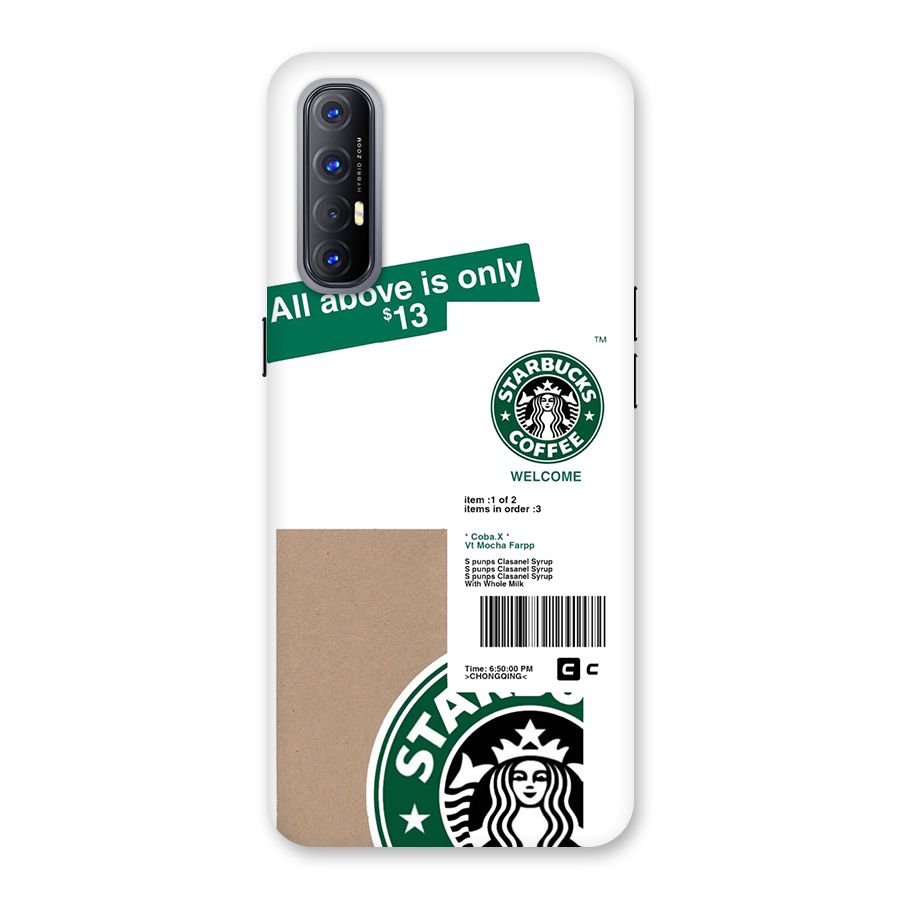 Starbucks Coffee Mocha Back Case for Oppo Reno3 Pro