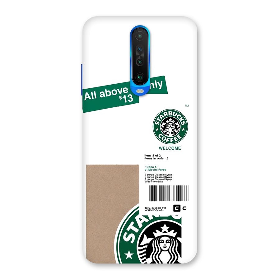 Starbucks Coffee Mocha Back Case for Poco X2