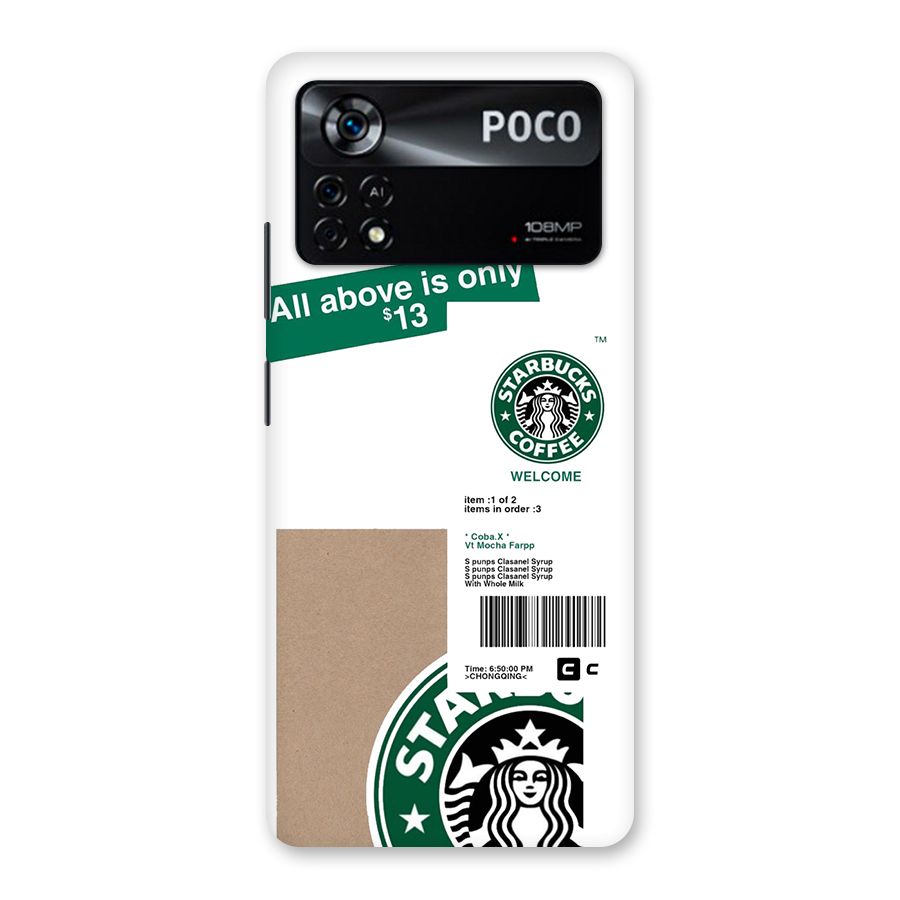Starbucks Coffee Mocha Back Case for Poco X4 Pro 5G