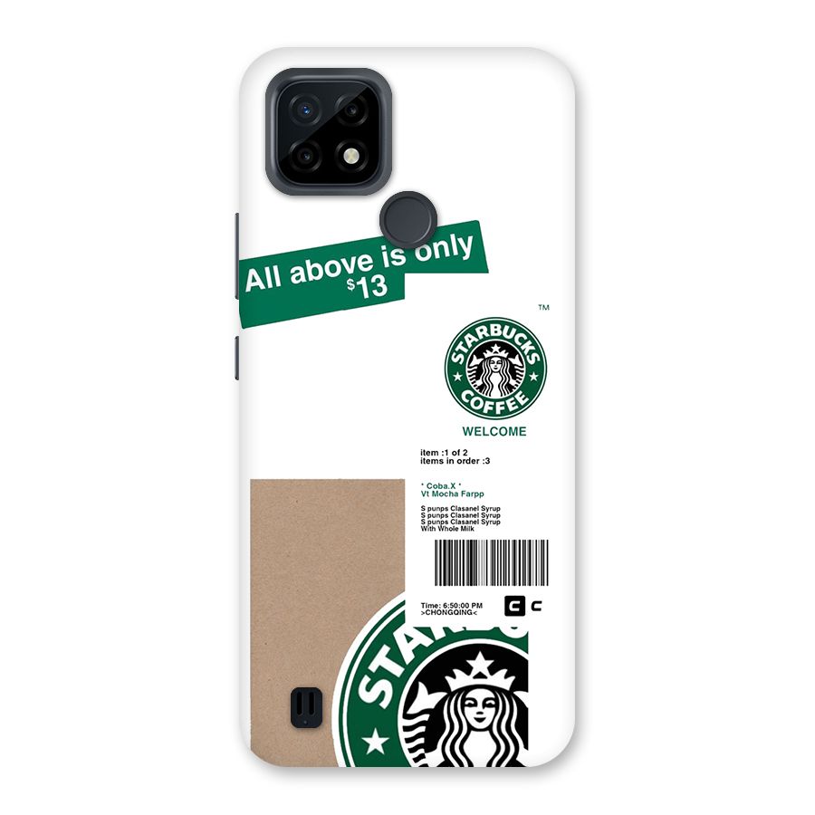 Starbucks Coffee Mocha Back Case for Realme C21