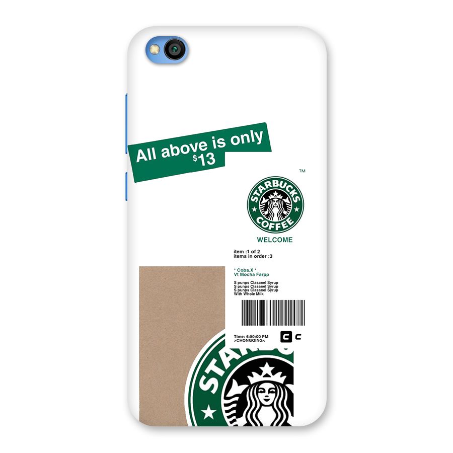 Starbucks Coffee Mocha Back Case for Redmi Go